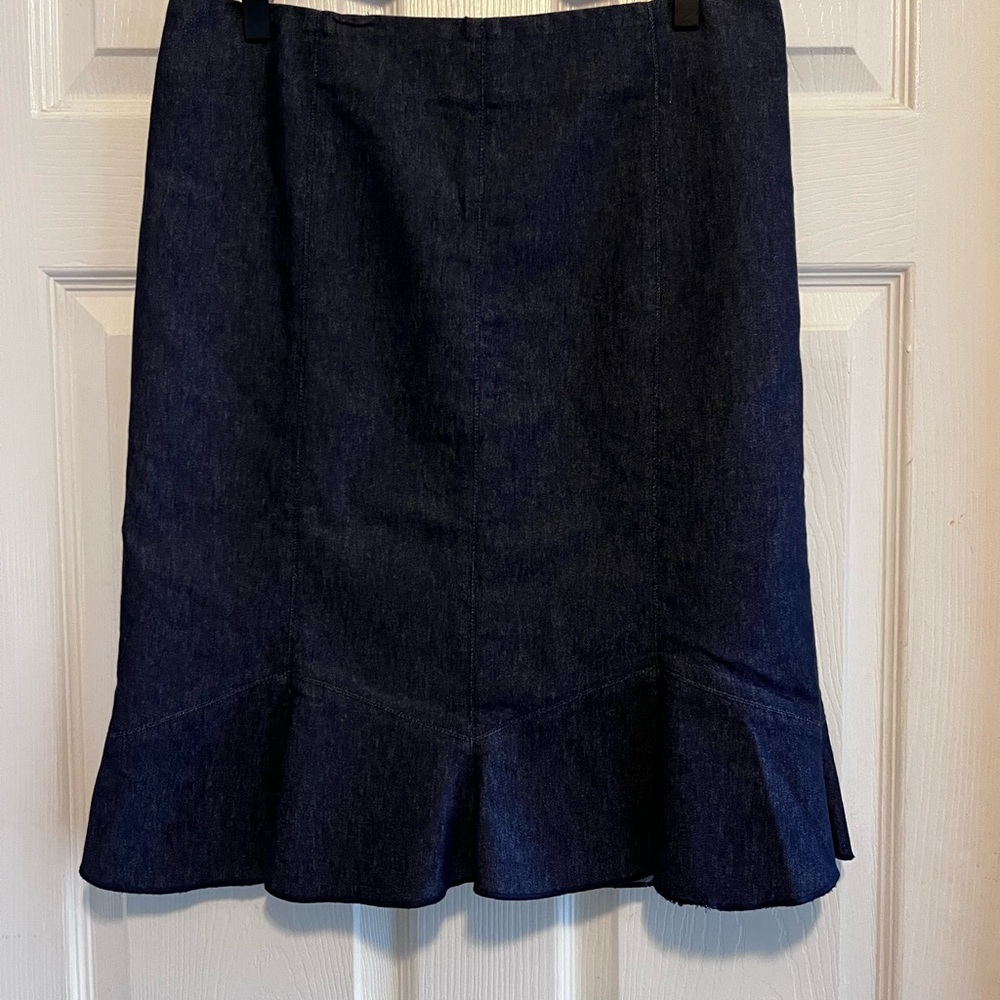 NAF NAF Dark Blue A-Line Skirt Casual Chic Classic Clean Girl Size 8-10
